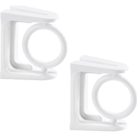 Lot de 10 supports de tringle pivotants - de fixation pour tringle à rideaux - Pour la maison - de fenêtre - Sans perforation - Blanc - Rotatif - Rideau de ABS (1/5)