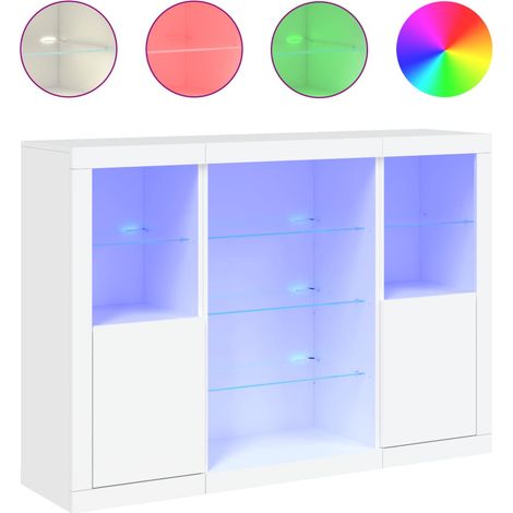 Maison Exclusive - Aparadores con luces LED 3 piezas madera de in (1/5)