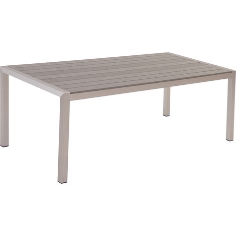 Mesa de comedor de metal gris plateado 180 x 90 cm 6 personas Vernio (1/5)