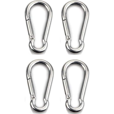 4pcs Mousqueton de Fixation pour Charges Lourdes, Sports, Chiens de Serrure, Hamac Balançoire, en Acier Inoxydable 304, 6mm Épaisseur-DOU