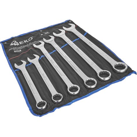Clés mixtes satinées 34-50 mm, paquet de 6 pièces CRV/feuille/ (3) (1/2)