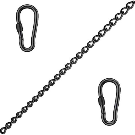 Chaîne d'extension en acier inoxydable pour fauteuil suspendu avec deux mousquetons - Extension pour fauteuil suspendu et hamac (1/2)