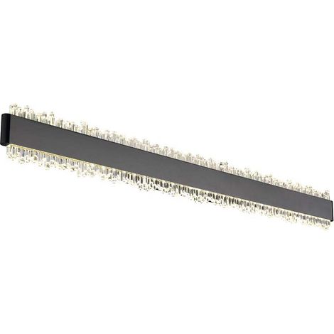 LED Wandleuchte Wandlampe schwarz matt Acrylkristalle B 70,5 cm