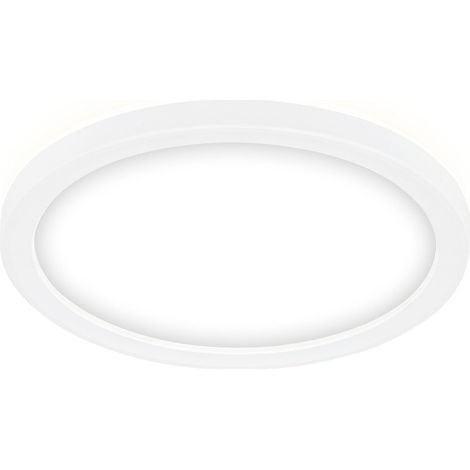 Leuchten - LED panel, ceiling light with backlighting effect, 12 watts, 1400 lumens, 4000 Kelvin, white, round, Ø 19cm (1/5)