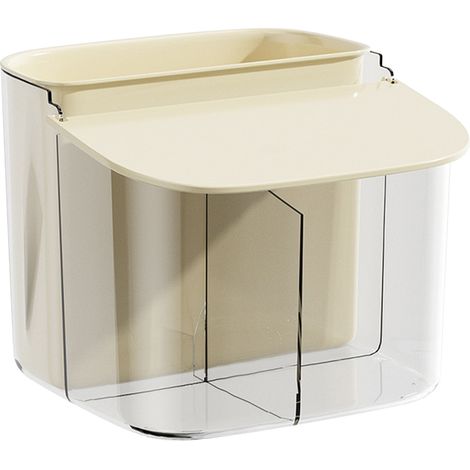 Boîte murale pour cotons à maquillage respirante et anti-poussière à plusieurs compartiments avec couvercle (1/5)