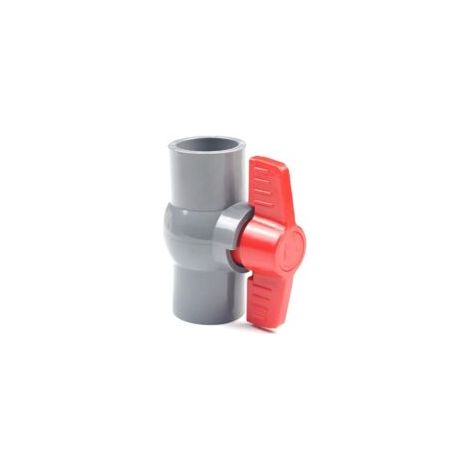 Vanne à boisseau sphérique en PVC, valve en plastique U-PVC, connecteurs droits pour contrôle et arrêt du débit (φ20 mm) - Crezuo (1/4)