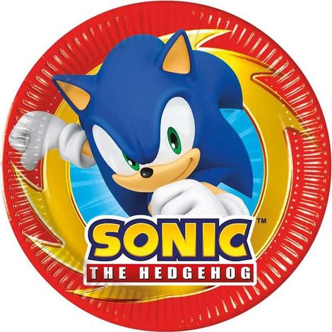 Piatti di carta Sonic da 20 cm, 8 pezzi