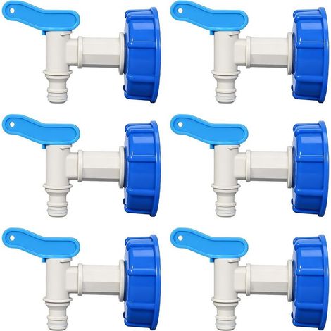 Lot De 6 Robinet Doseur,Robinet D'Écoulement Avec Filetage,Robinet De Vidange Bidon Pour Bidon De 15 À 60 Litres,Étanche Robinet Verseur Pour Essence Camping Jardin Eau Chaude Cuisine Eau (1/5)