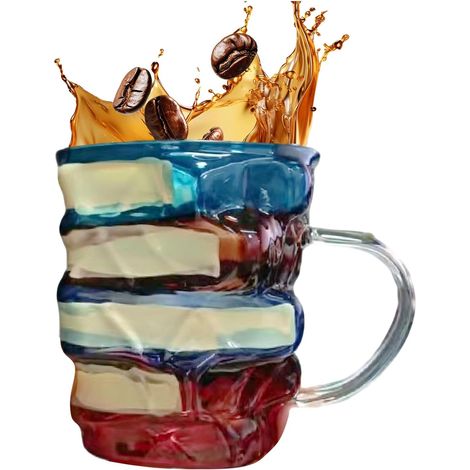 Tasse Livre Peinte Tasse à Café Verre Peint Motif Livres de (1/5)