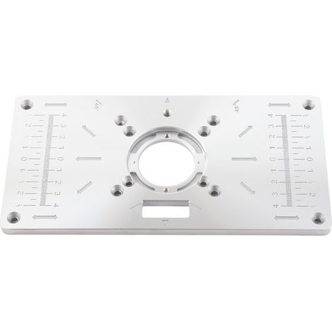 Aluminium-Frästisch-Einlegeplatte für Holzbearbeitungsbänke, Fräs- und Trimmmaschinen, 8 Löcher mit Ringen (1/5)