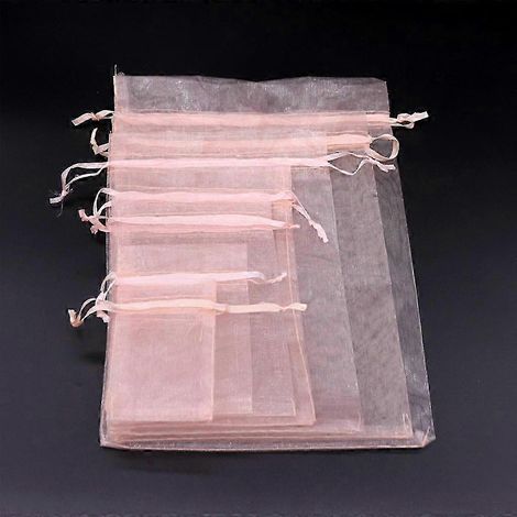 100 dünne Organzabeutel mit Kordelzug für Geschenke, Schmuck, Leckereien, Hochzeiten, Weihnachtsfeiern, 17 x 23 cm, 100er-Packung (1/4)