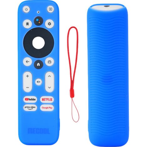 Compatible avec les téléviseurs Android TV 2K FHD en streaming, étui de protection pour télécommande - Lot de 2 (bleu + rouge) (1/5)