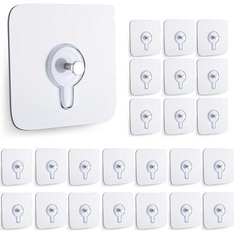 20 ganci adesivi per quadri senza chiodi, ganci da parete senza chiodi, adatti per cucina, bagno, casa e ufficio. (1/5)