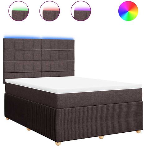 Maison Exclusive - Giroletto a Molle con Materasso Marrone Scuro 140x190cm Tessuto