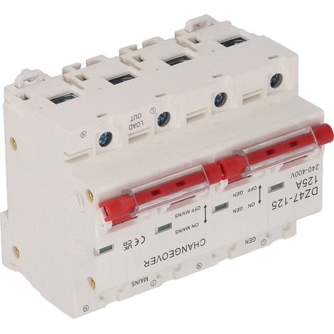 Disjoncteur miniature interverrouillé 125 A à double alimentation CA 240-400 V (norme britannique) avec inverseur de barre omnibus 2P+2P (1/5)
