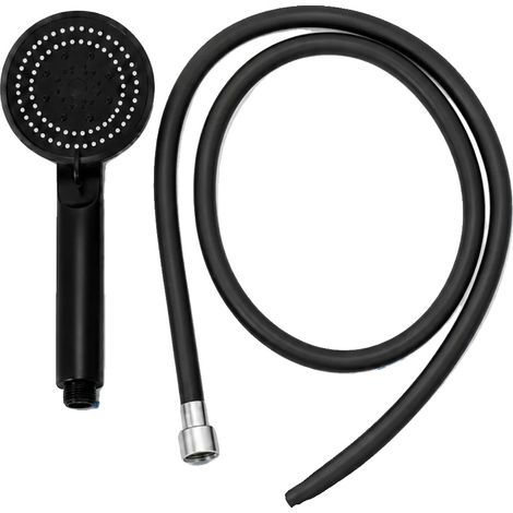 Handbrause-Set, 5 Sprühmodi, Hochdruckdesign, Schwarze Dusche 4922.5cm + Schlauch 150cm (1/2)