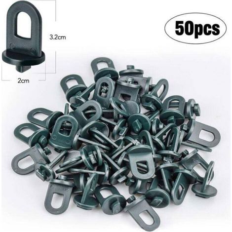 Clips De Serre - Plastique - Support Jusqu'à 20 Kg - Fixation Verticale - 3,2 X 2 Cm - Lot De 50 Pièces (1/4)