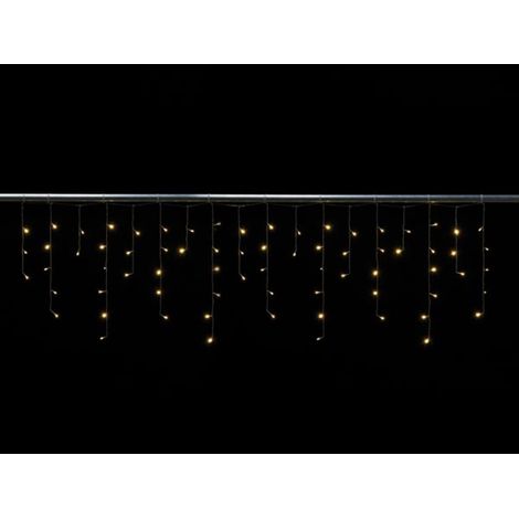 Cascata Light Led - 2 X 0,6 M - 72 Lampade Bianco Caldo - Filo Trasparente - Modulatore