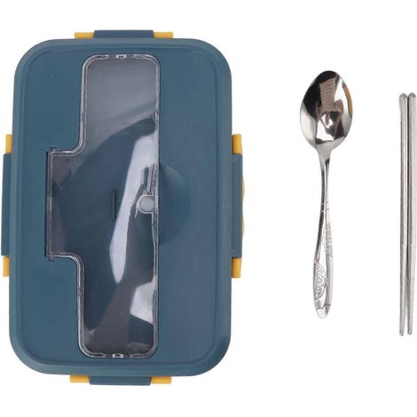 Boîte à lunch Bento isotherme portable avec compartiments, cuillère et baguettes pour adultes, enfants et étudiants (1/4)