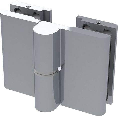 Duschtür Scharnier 8411N 180 Grad Glas-Glas links, Zamak verchromt poliert (1/5)