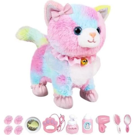 Jouet électronique - ZGEER - Chat télécommandé - Peluche colorée - Interactif - Accessoires inclus (1/4)