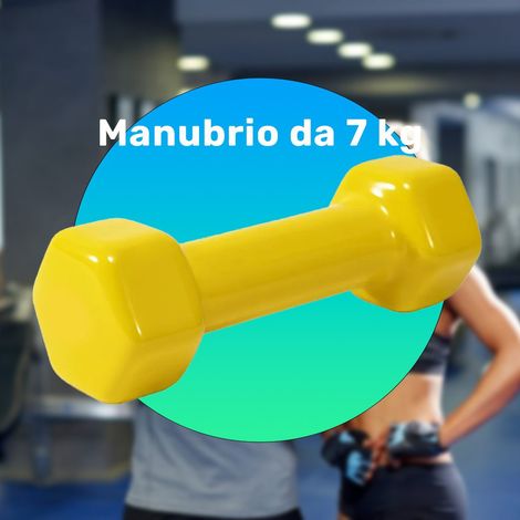 TRADE SHOP - Manubrio Singolo 7 Kg In Vinile Allenamento Esercizi Casa Palestra Workout Fit - (1/2)