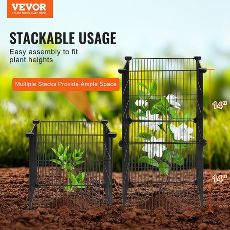 Cage à plantes contre animaux, lot de 5, grillage de protection pour plantes fleurs légumes, 39x39 cm, 20 mailles métalliques, prot… (1/5)