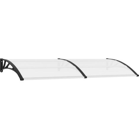 Auvent de porte Store extérieur Marquise Brise-soleil Noir et transparent 240x80 cm PC XRYJX136465 (1/5)