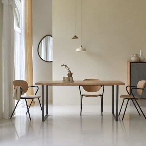 Table en métal et bois d'acacia 175x90 Temis (1/5)