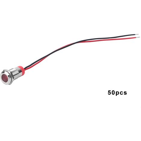 50pcs IP65 Waterproof BEM-10C High Quality Metal Warning LED Light Indicator 10mm(Red 12V) (1/5)