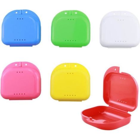 Boite Prothese Dentaire - 8 x 8,5 x 3 cm - Pour Rangement et Transport de Protheses et Gouttieres - Lot de 6 (1/4)