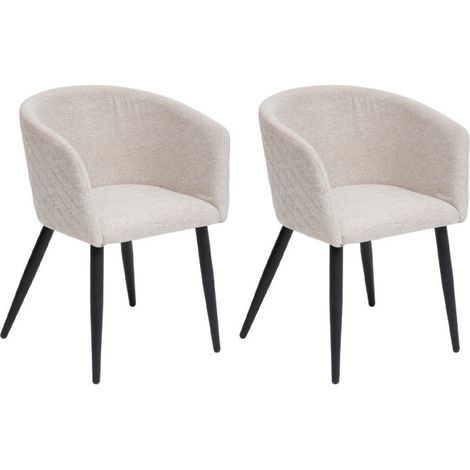 Lot de 2 Fauteuils Design "Marlo" 76cm Beige (1/4)