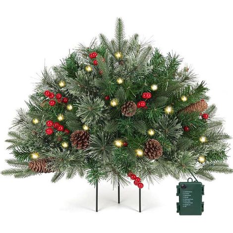 Ensemble de sapin de Noël sur piquet de sol (forme ronde/demi-cercle, style champignon) – Décoration de Noël de 27 pouces (modèle 2026) (1/3)
