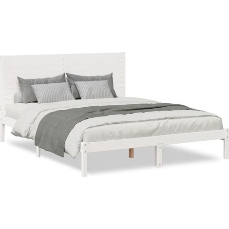 Maison Exclusive - Giroletto Extra Lungo senza Materasso Bianco 160x210cm Massello