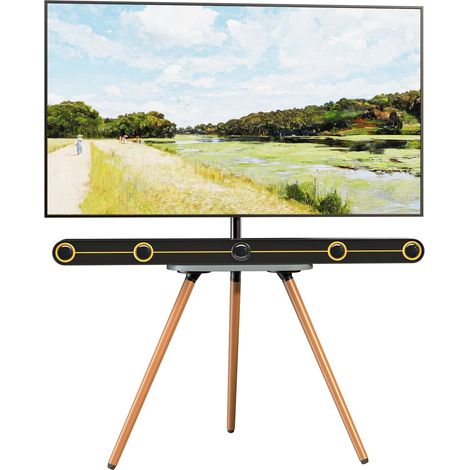 Support TV Universel avec trépied, Écrans mesurant Entre 43 et 65 Pouces Téléviseurs, Max VESA 400x400mm, Max Load 35KG, Noir (1/5)