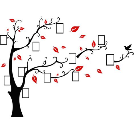 1 Sticker mural arbre 3D acrylique avec cadre photo, décoration pour chambre enfant, salon (1/5)