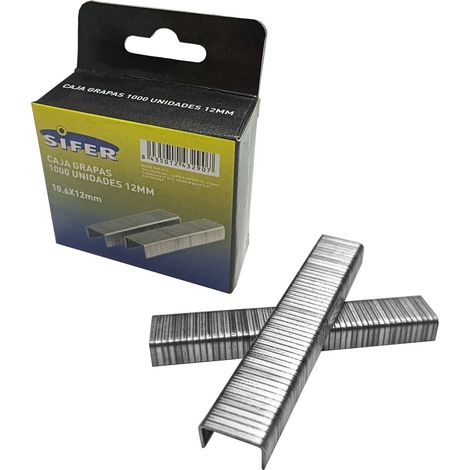 SIFER GRAPAS GALVANIZADAS N°1210.6x12 MM CAJA 1000 UNIDADES