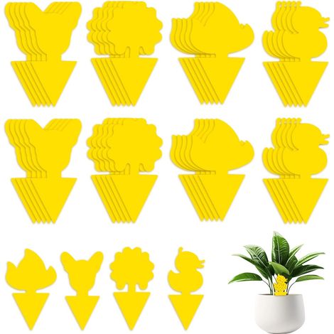 40 Pièges Anti Moucherons Interieur, Attrape Mouche Interieur Jaunes, Anti Pucerons Plantes Exterieur Attrape Mouche Collant pour la Lutte Contre Les Parasites des Plantes D'intérieur (1/5)