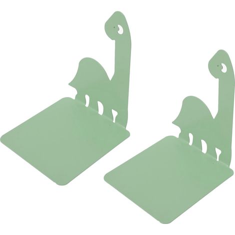 Serre-livres en métal, en acier, en forme d'animal de dessin animé, antidérapant et multifonctionnel, pour DVD, CD, étagères, librairies, vert clair, dinosaure. (1/5)