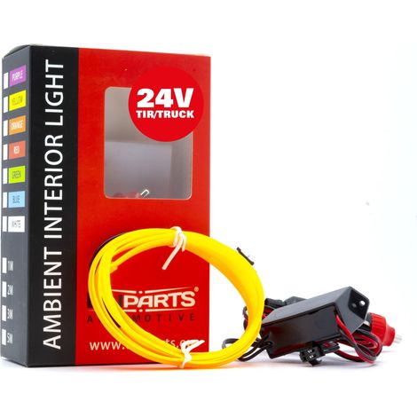 Guida luminosa a LED per auto, luce ambientale 24 V, ambra, 1 metro (1/4)