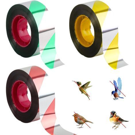 Pack of 3 Holographic Pigeon and Bird Repellent Tapes, 2.4 cm x 100 m (1/5)