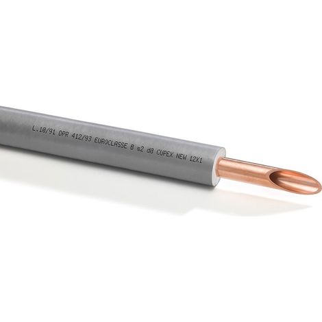 Tubo di rame rivestito preisolato CUPEX NEW ø12 x 1 - Spessore nominale isolante 7 mm (prezzo a metro - minimo acquistabile 50 metri e multipli) (1/2)