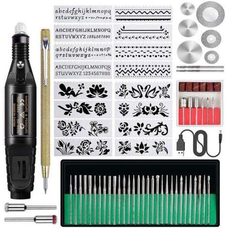 FOREHILL 70 PC ensemble mini stylo de gravure de contrôle de vitesse électrique 70 ensembles noir standard européen deux prises rondes (1/3)