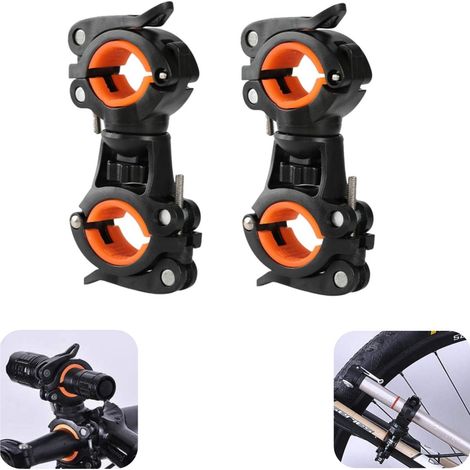 staffe Staffa per torcia Supporto per luce anteriore Staffa per pompa da bicicletta Regolabile Rotabile Adatto, Nero, 5,5 cm, bicicletta (nero (1/5)