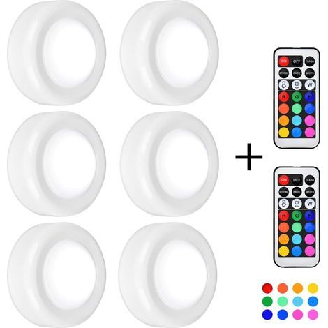 Schranklampe Schranklampe LED-Fernbedienung Dimmbare Küchenlampe Schrankleuchte Wandleuchte von Batterie (6er Pack) (1/5)
