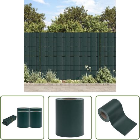 The Living Store Écrans d'intimité de jardin 4 pcs PVC 35x0,19 m Vert mat - Écran D'intimité Jardin - Clôture Pvc - Barrière De Confidentialité - Décoration Extérieur - Pare-brise (1/5)