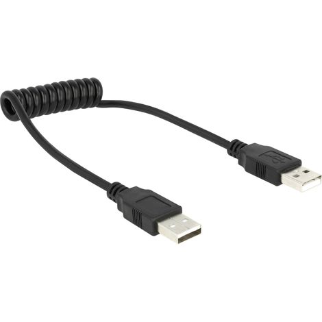 Câble spiralé USB CONRAD 2.0-A noir 20 à 60 cm (1/3)