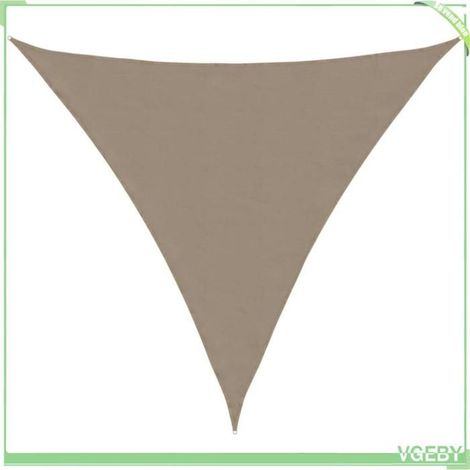 Voile de parasol - FAFEICY - 4 x 4 x 4 m - Tissu Oxford PU - Triangulaire - Taupe (1/5)