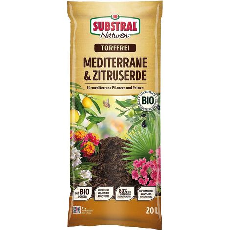 SUBSTRAL® Naturen® BIO Mediterrane & Zitruserde torffrei - 20 Liter (1/3)