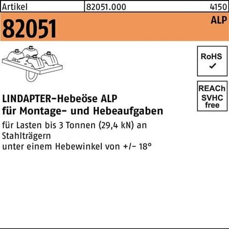 Hebeöse R 82051 ALP ALP 3T-1 1 Stück LINDAPTER (1/2)
